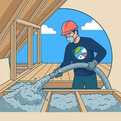 Técnico de MundoAisla insuflando celulosa ecológica reciclada en cámara de aire para máximo desfase térmico en verano