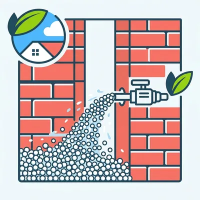 Inyección de perlas de EPS con grafito en cámara de aire de fachada — barrera contra humedad y condensación